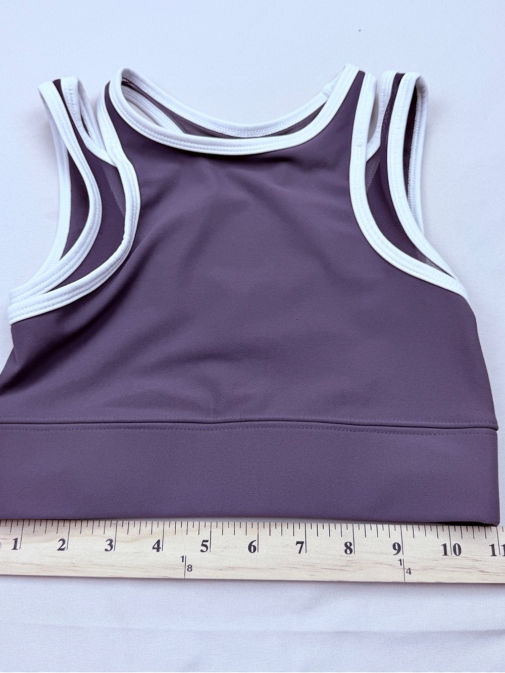 Old Navy Purple Tank-Style Sports Bra with White Trim - Picture 6 of 8